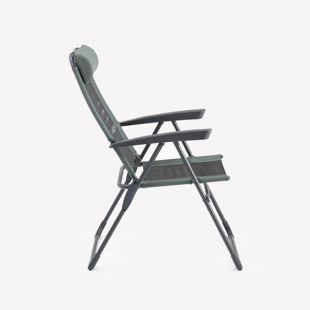 SILLA PLEGABLE CÓMODA PARA CAMPING RECLINABLE ACERO 