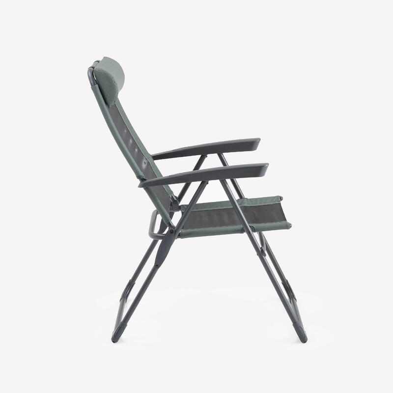 Comfortabele campingstoel met verstelbare rug staal