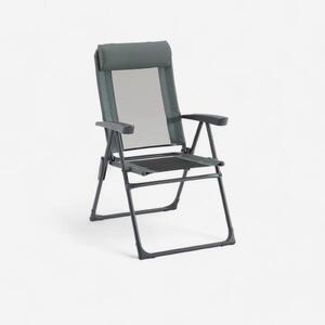 Silla plegable de camping de acero reclinable Quechua Comfort