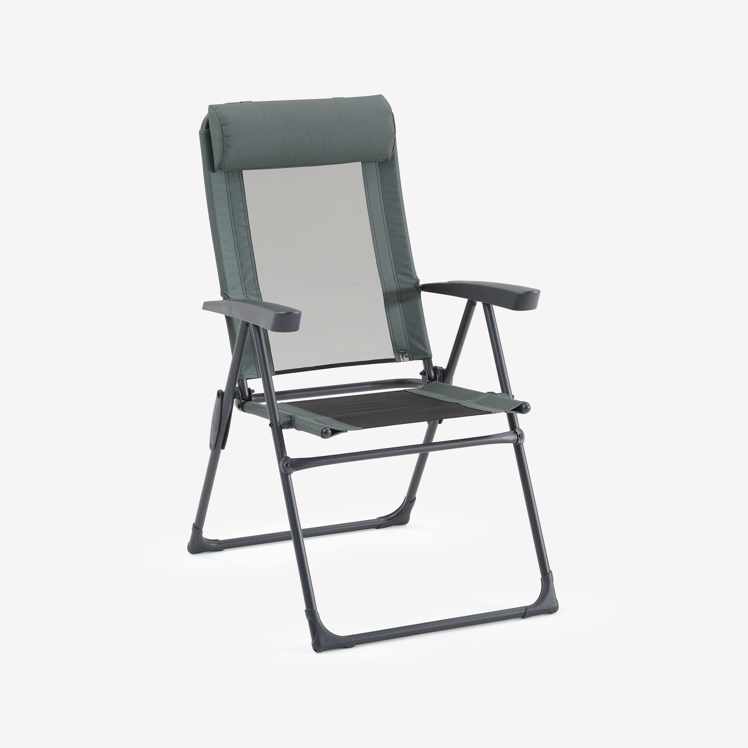 QUECHUA Camping Comfortable Reclining Folding Armchair - steel