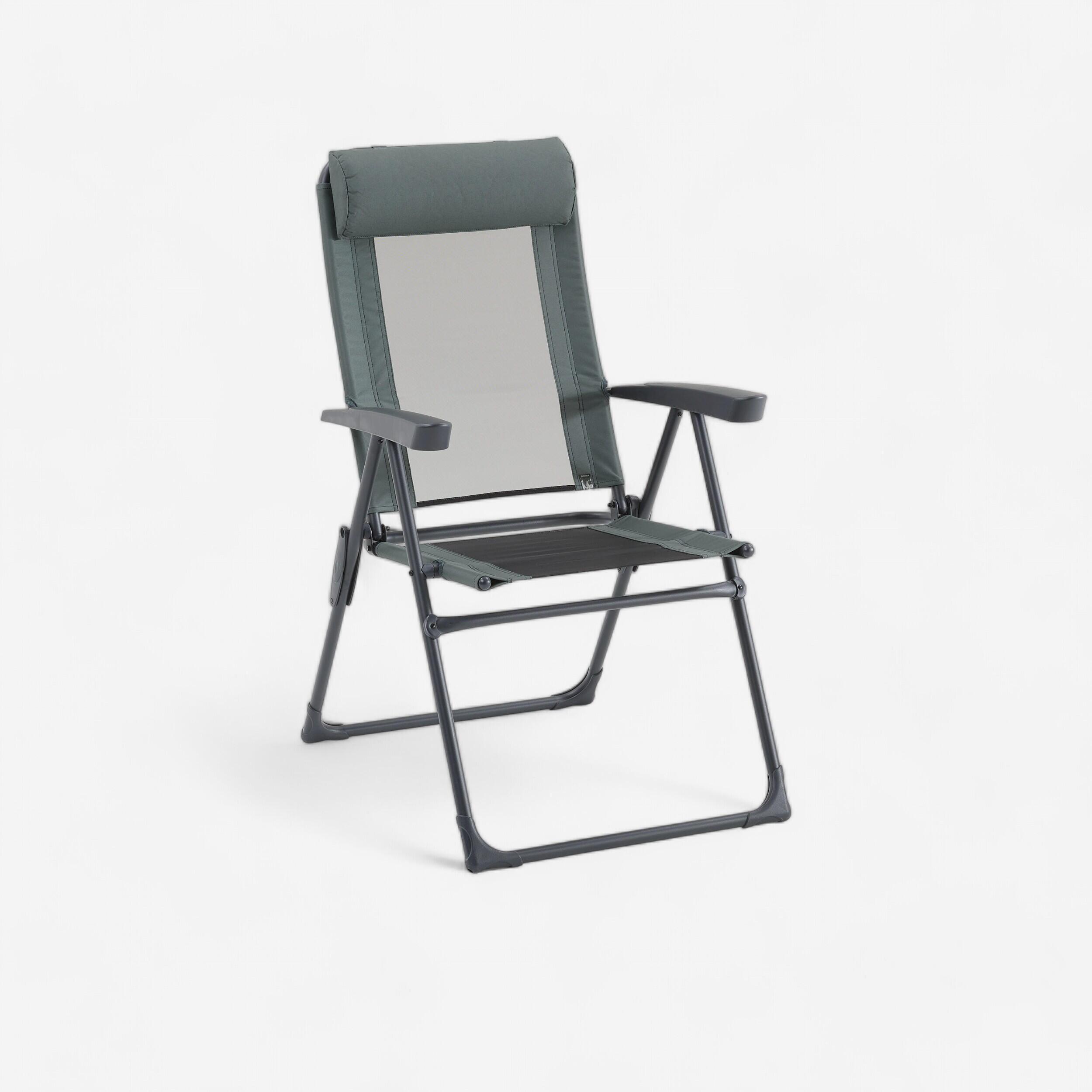 Comfortable folding camping chair - reclining - steel