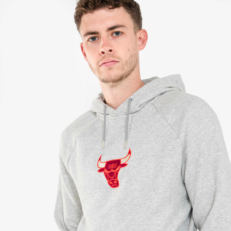 Sweatshirt com Capuz Basquetebol Adulto 900 NBA Chicago Bulls Cinzento