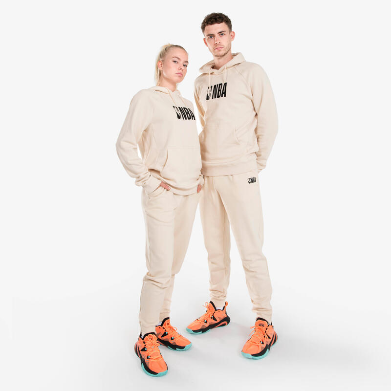 Basketbalhoodie voor dames en heren 900 NBA beige