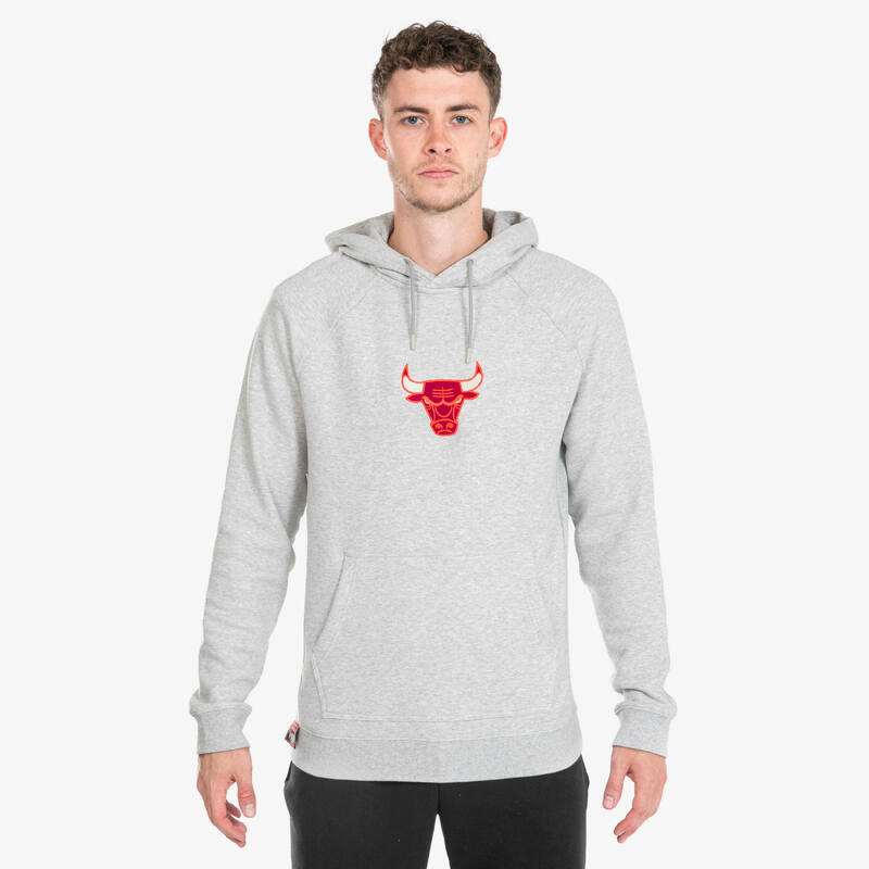 Sweatshirt com Capuz Basquetebol Adulto 900 NBA Chicago Bulls Cinzento