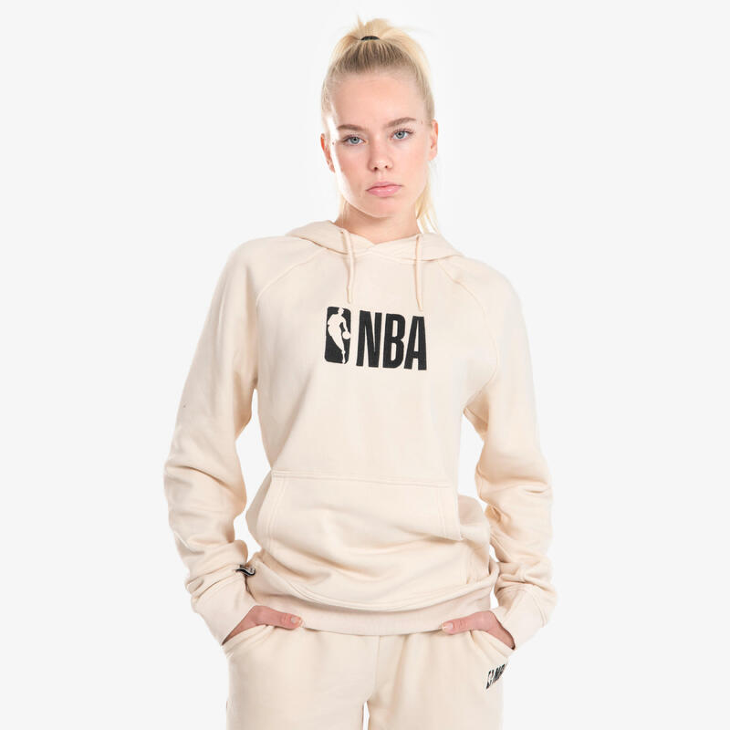 Basketbalhoodie voor dames en heren 900 NBA beige