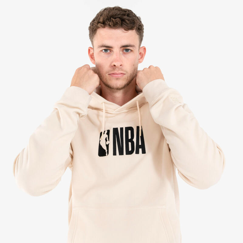 Sweatshirt com Capuz Basquetebol Adulto 900 NBA Bege