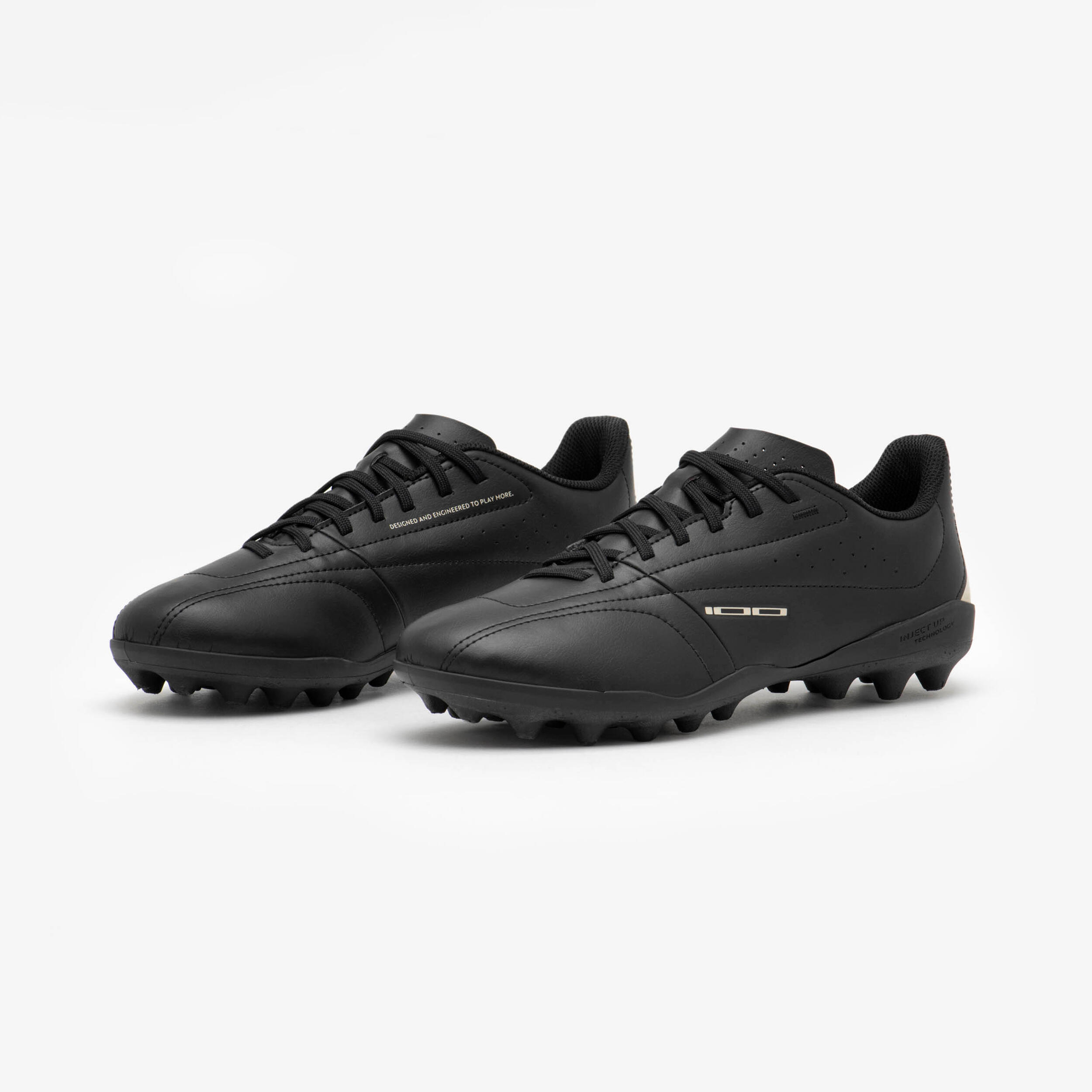 Men’s Soccer Cleats MG 100 smoked black Kipsta Decathlon