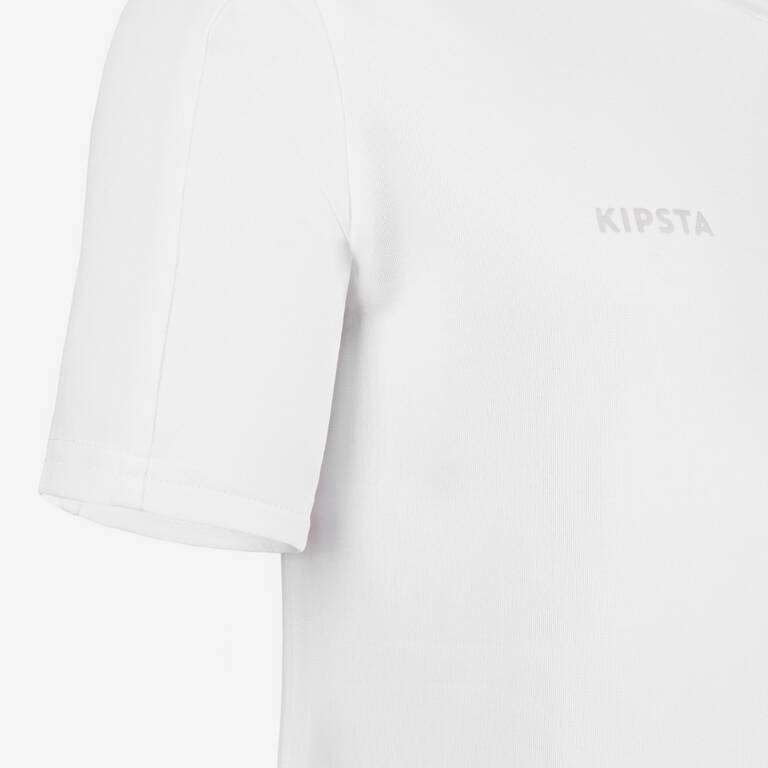 Kids' Short-Sleeved Football Shirt Essential - White