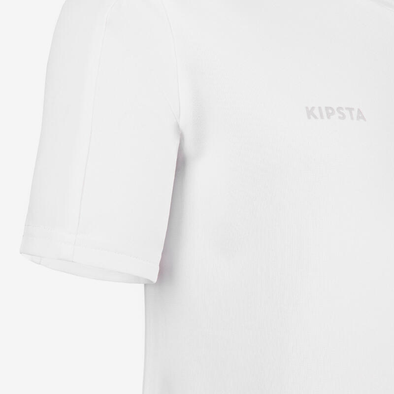 Kids' Short-Sleeved Football Shirt Essential - White