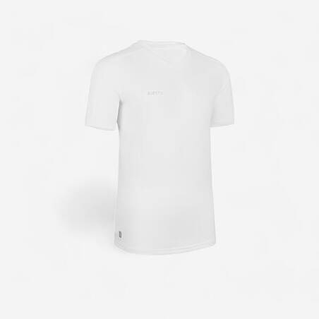 Kids' Short-Sleeved Football Shirt Essential - White