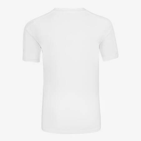 Kids' Short-Sleeved Football Shirt Essential - White