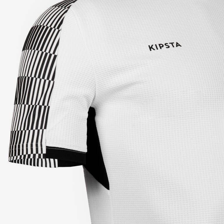 Short-Sleeved Football Shirt Viralto Checkerboard - White/Black