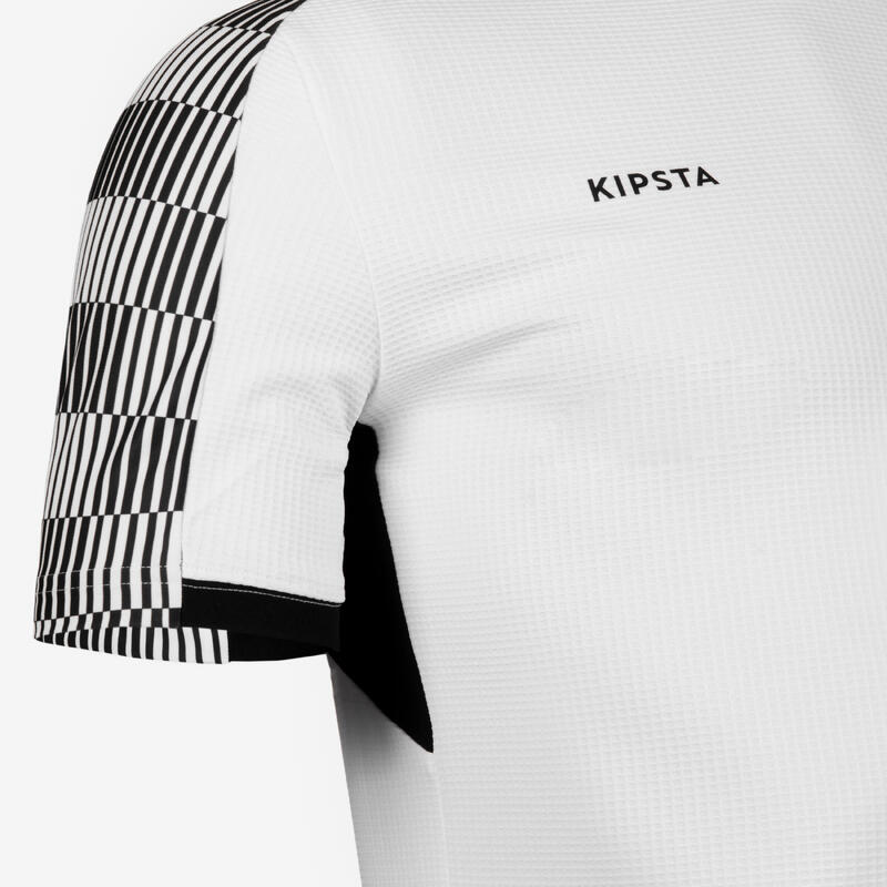 Short-Sleeved Football Shirt Viralto Checkerboard - White/Black