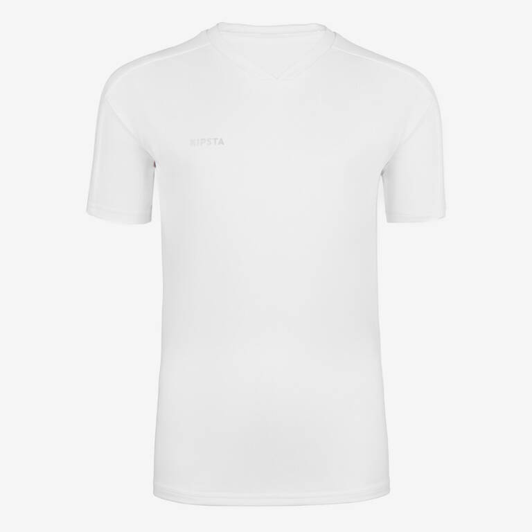 Kids' Short-Sleeved Football Shirt Essential - White