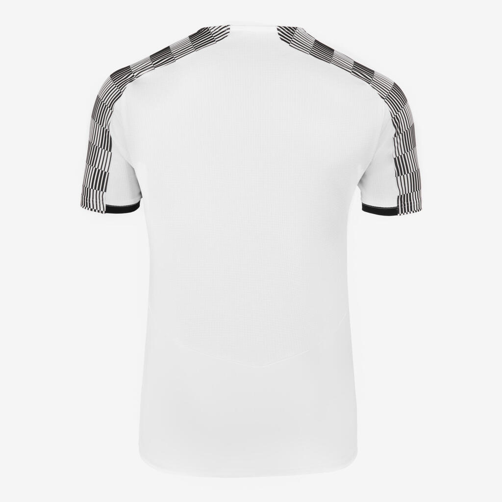 Playera fútbol blanco y negro