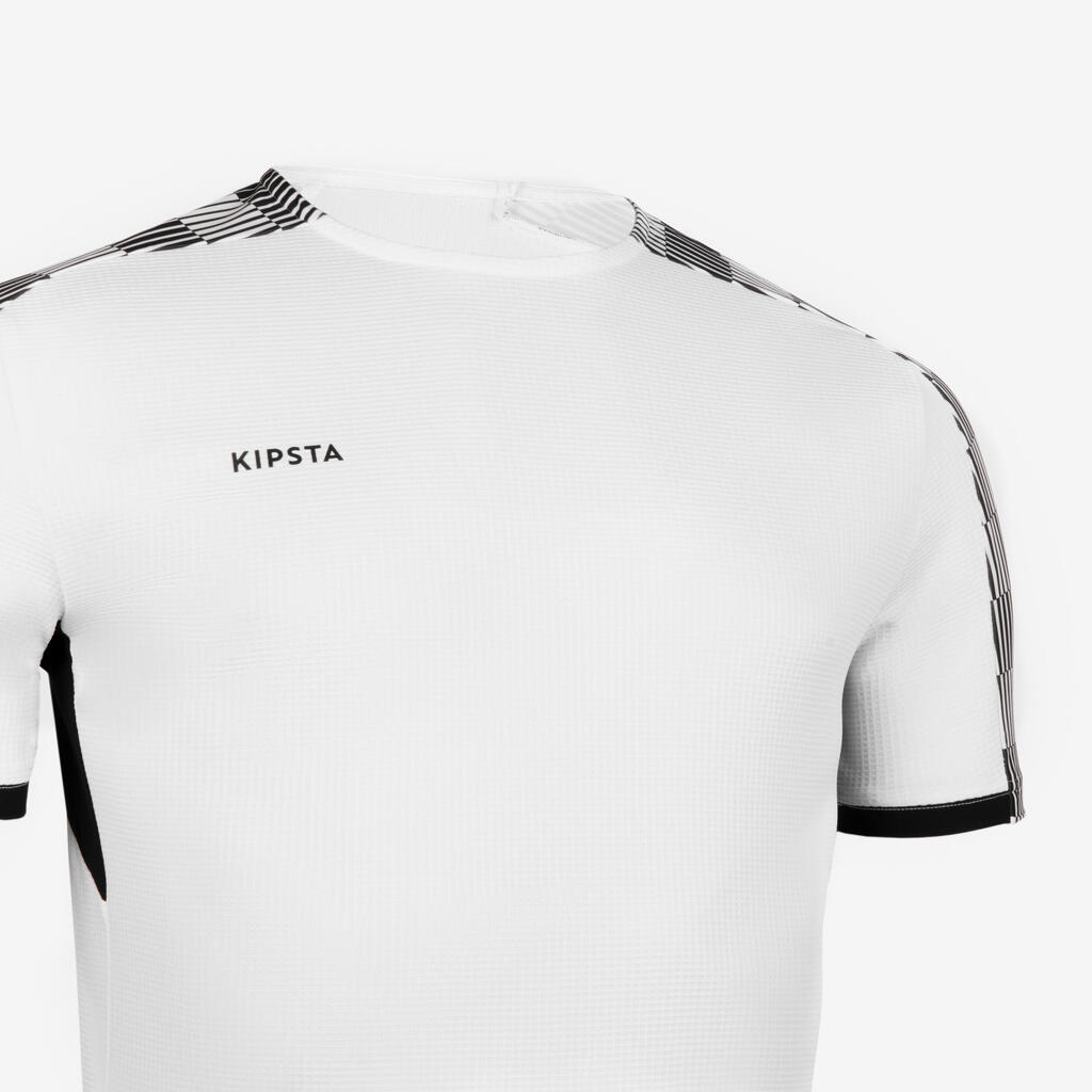 Playera fútbol blanco y negro