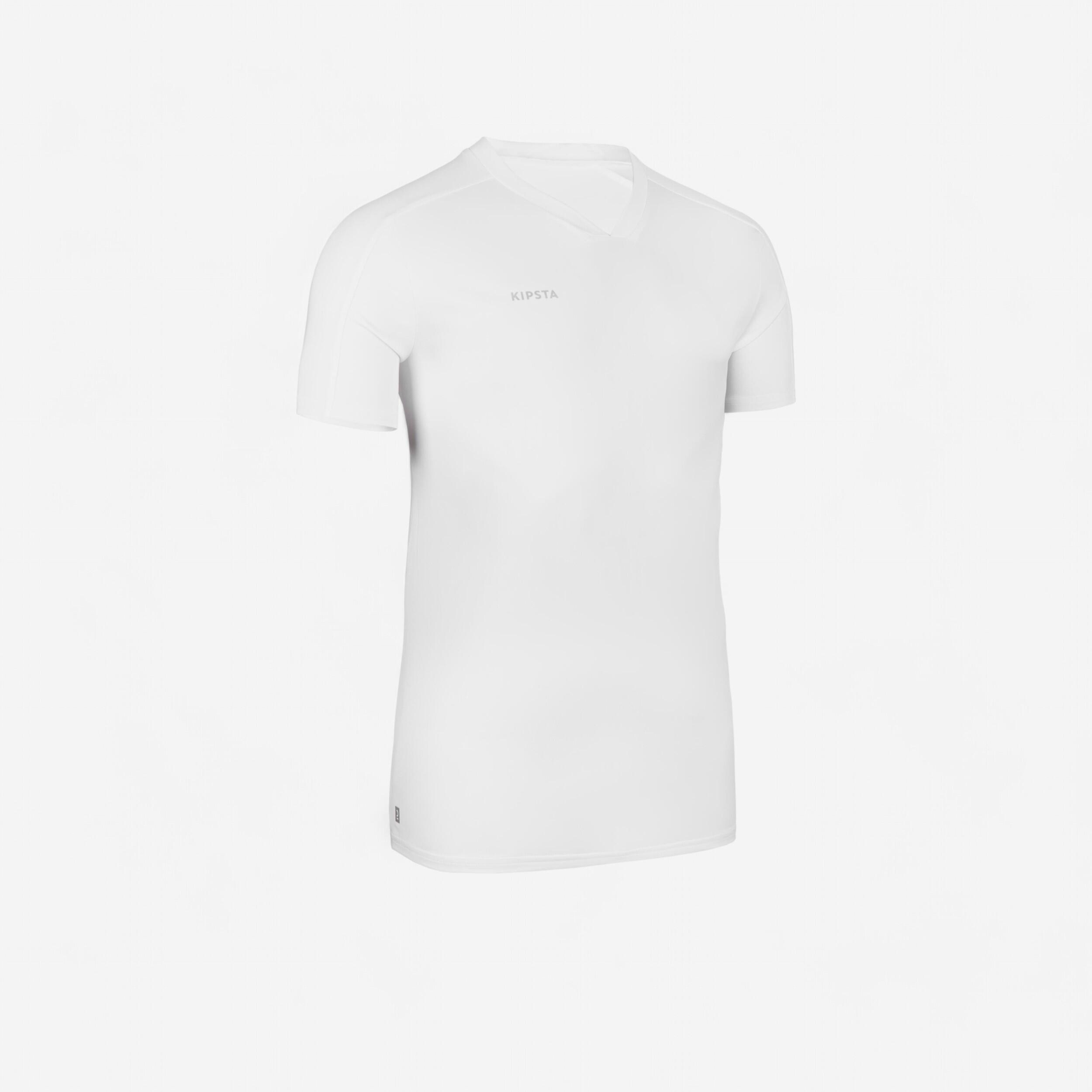 Kipsta - Maillot De Football Adulte Essentiel Manches Courtes Blanc - Maillot Manches Courtes - Football / Futsal / Sepak - Blanc - 38 S - Decathlon