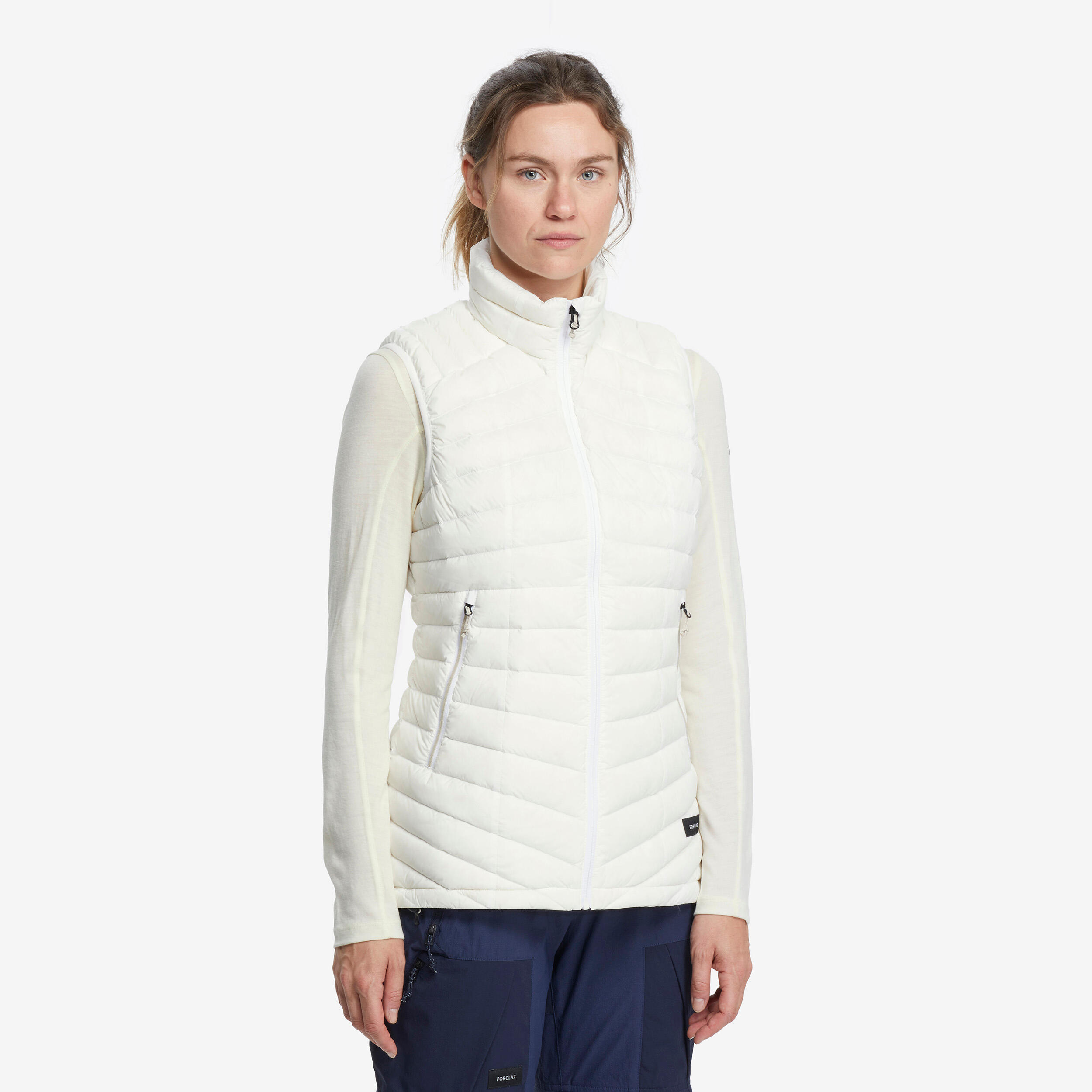 Women’s Mountain Trekking Sleeveless Down Vest - MT100 Greige