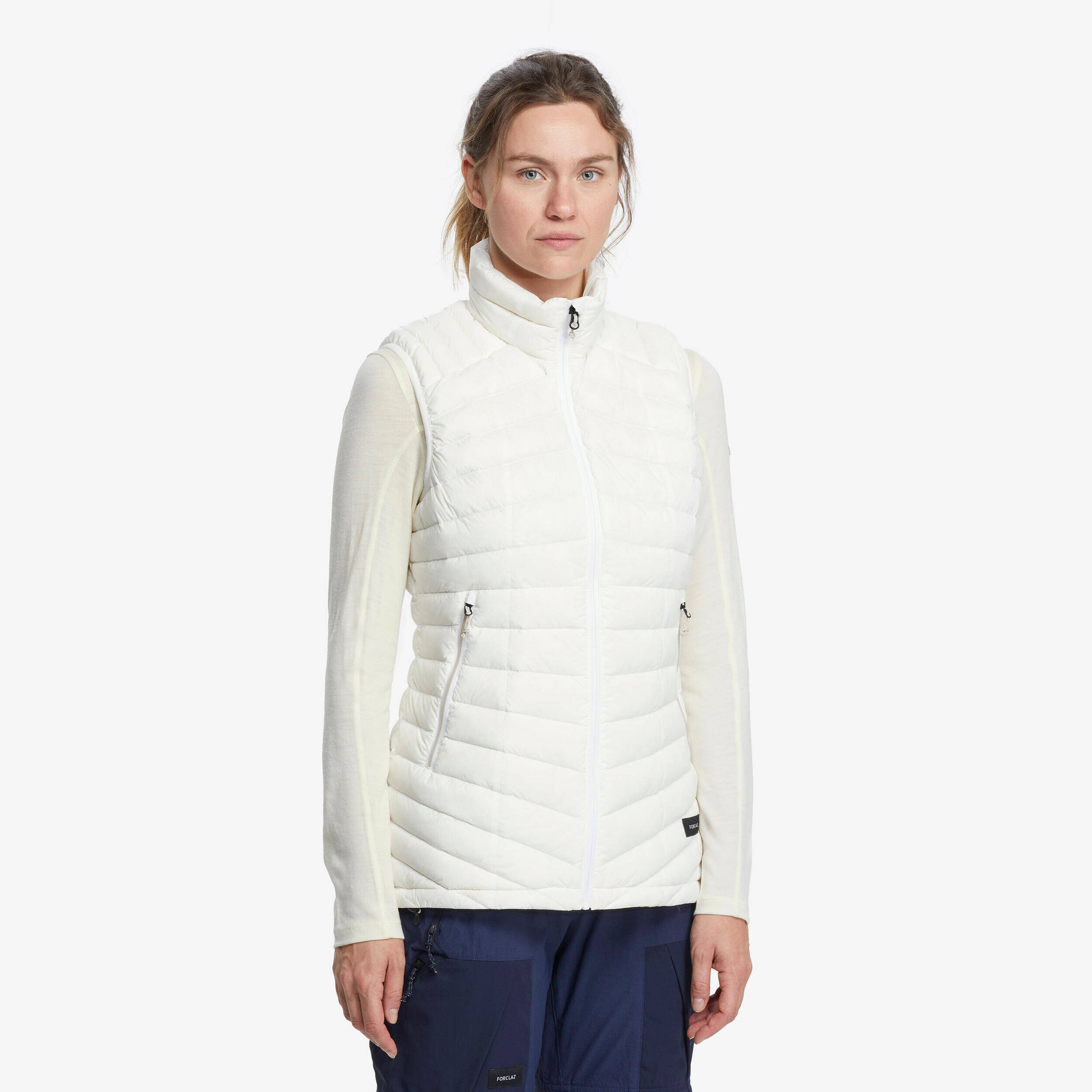 Women’s Mountain Trekking Sleeveless Down Vest - MT100 Greige