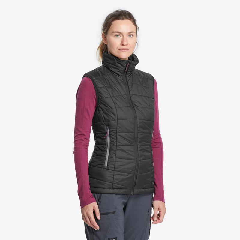 Gilet trekking donna MT100 OVATTA nero