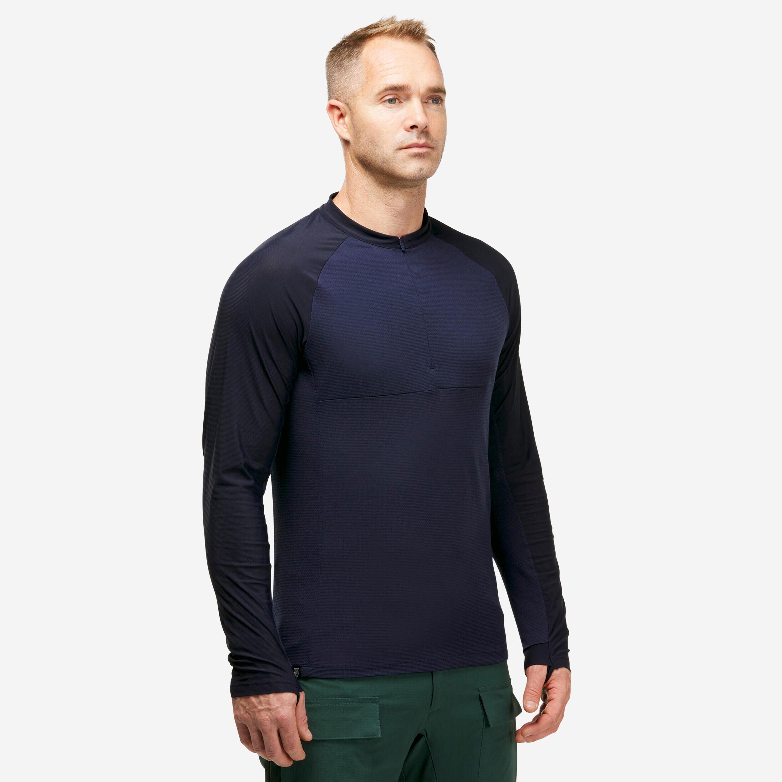 FORCLAZ Men’s long-sleeved t-shirt  Tropic 900 blue