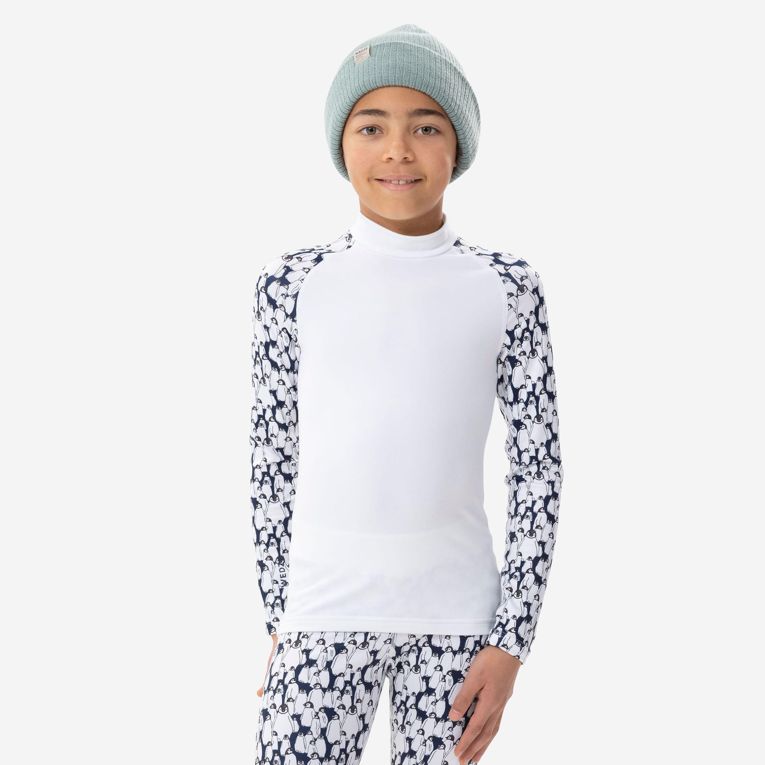 Kids’ thermal ski base layer - BL500 -  penguin pattern 1/8