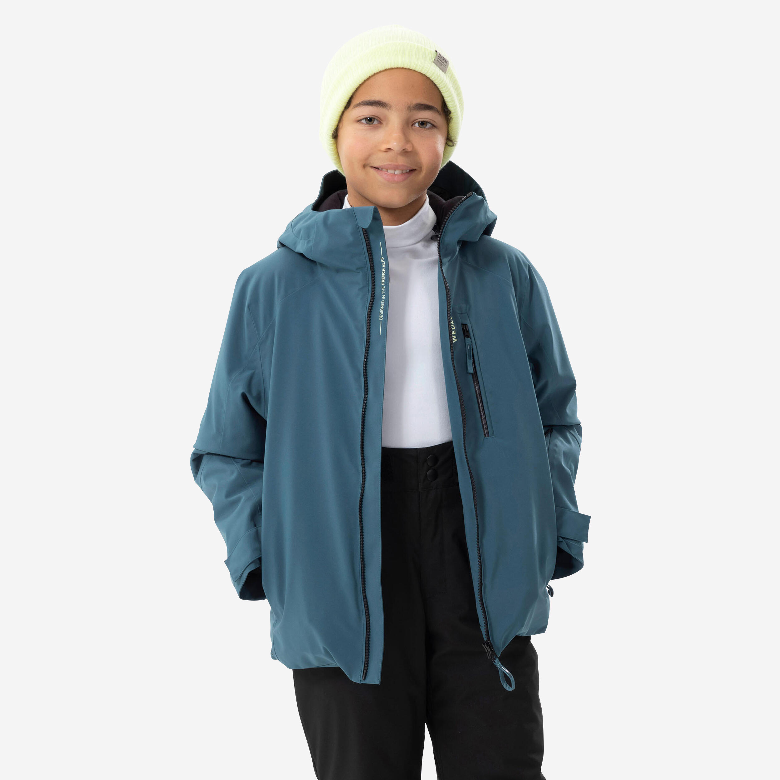 WEDZE Kids’ warm and waterproof ski jacket 550 - blue