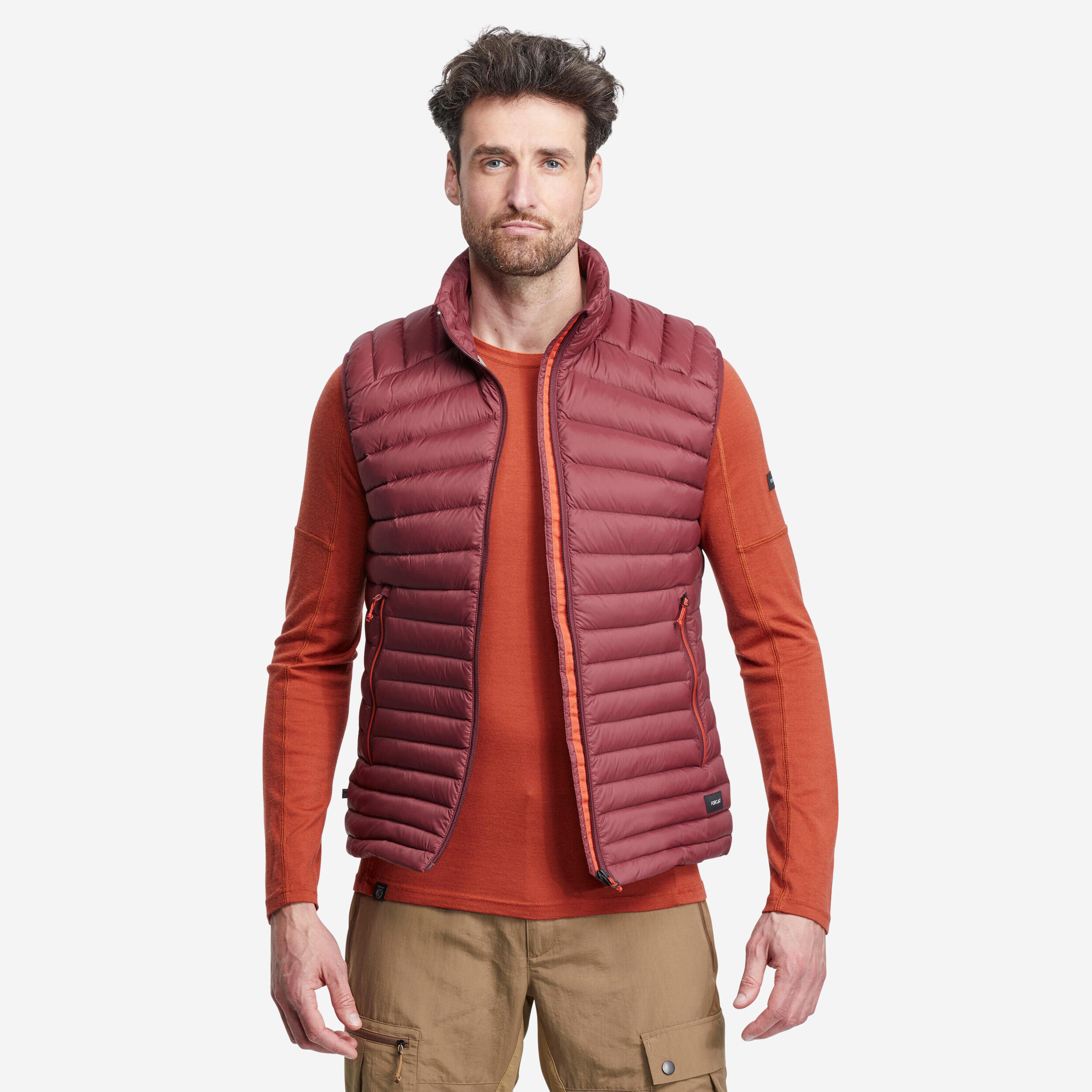 forclaz Men’s Mountain Trekking Sleeveless Down Gilet - TREK 100 Burgundy-picture-11