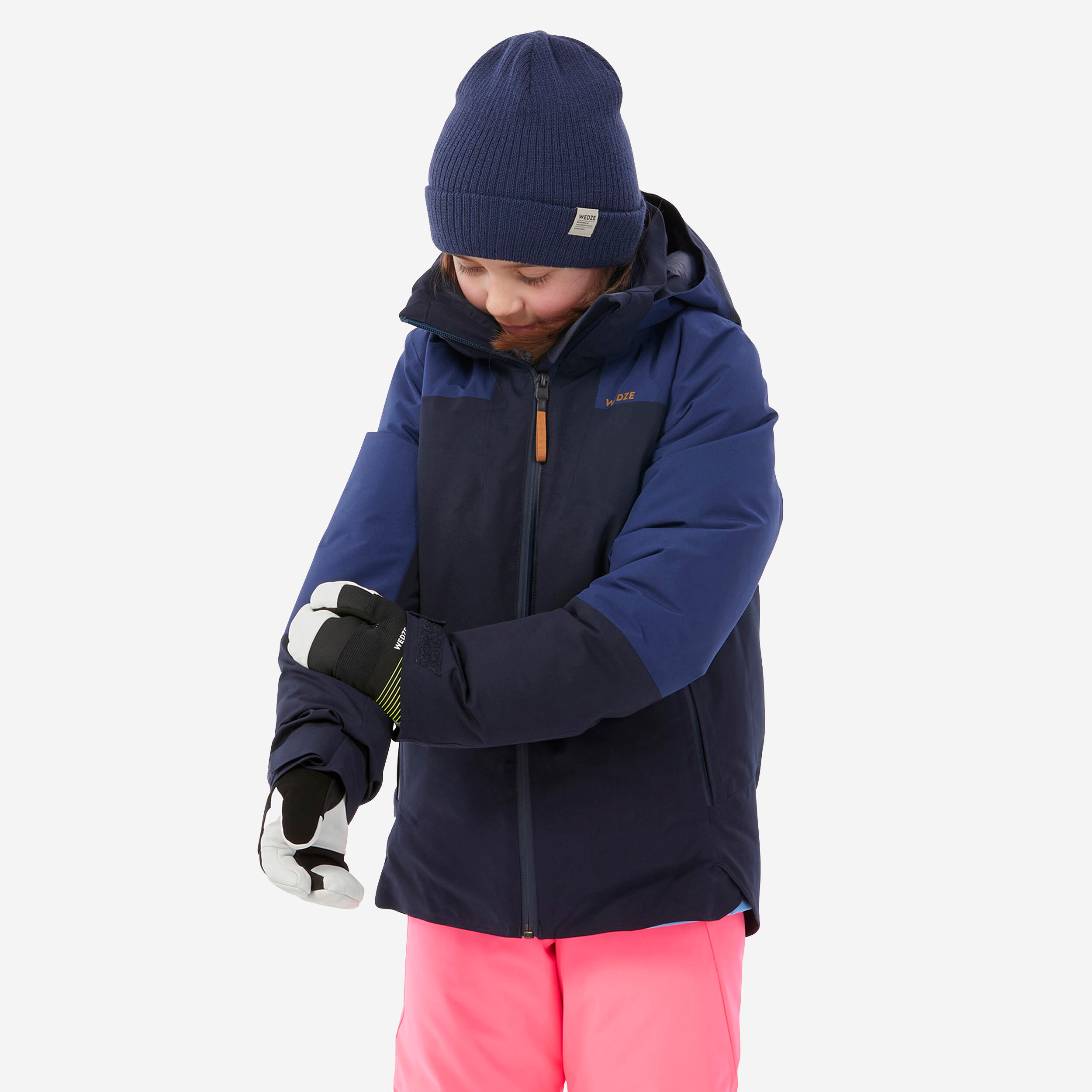 Warm, waterproof 900 children's ski jacket - Blue