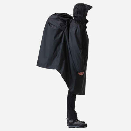 Poncho pluie de randonnée - MT500  - 60L - Noir