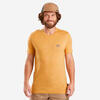 Camiseta de trekking viaje manga corta lana merina Hombre - TRAVEL 500 amarillo 