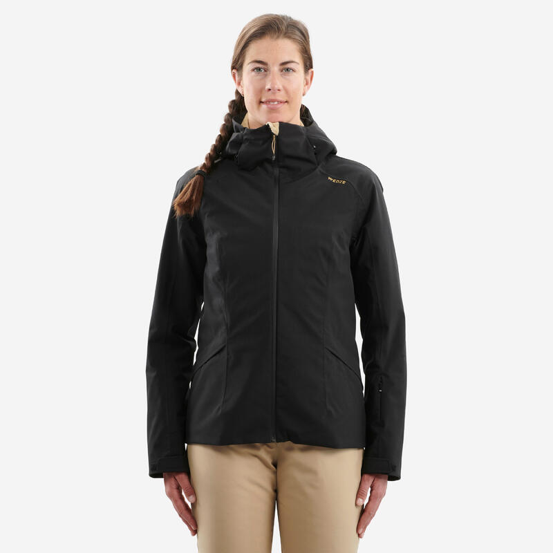 Crna ženska jakna za skijanje 500
