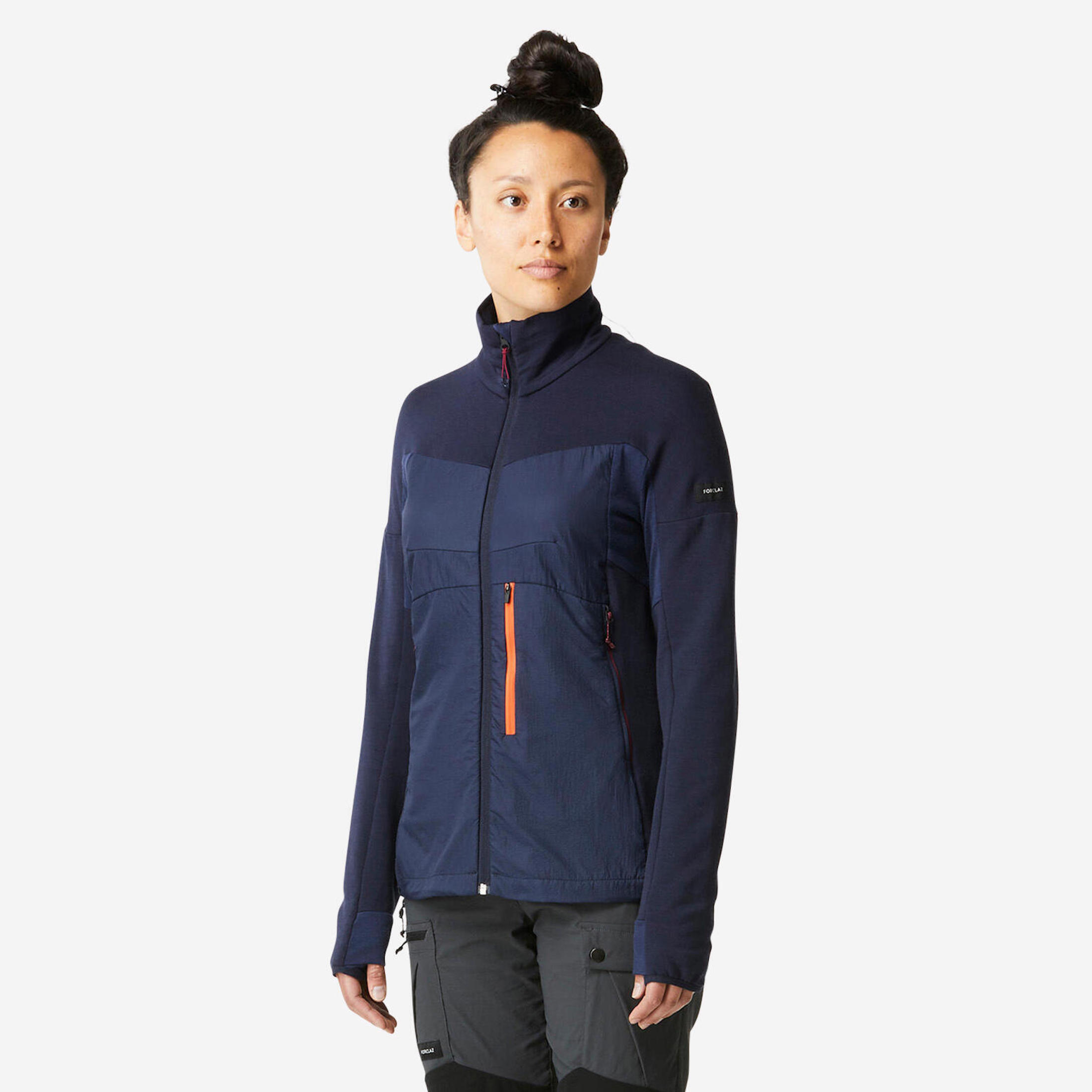Sous veste de trek manches longues en laine merinos Femme MT900 FORCLAZ Decathlon