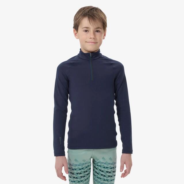 WEDZE Primera capa superior nieve niños azul - BL500 1/2 cierre