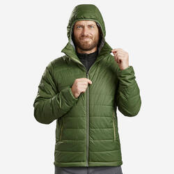 Doudoune de trek synthétique à capuche homme, MT100 - 5°C vert