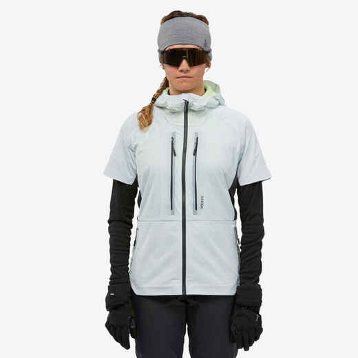 
      Sieviešu distanču slēpošanas jaka ar īsām piedurknēm, ledus zila un dzeltena
  