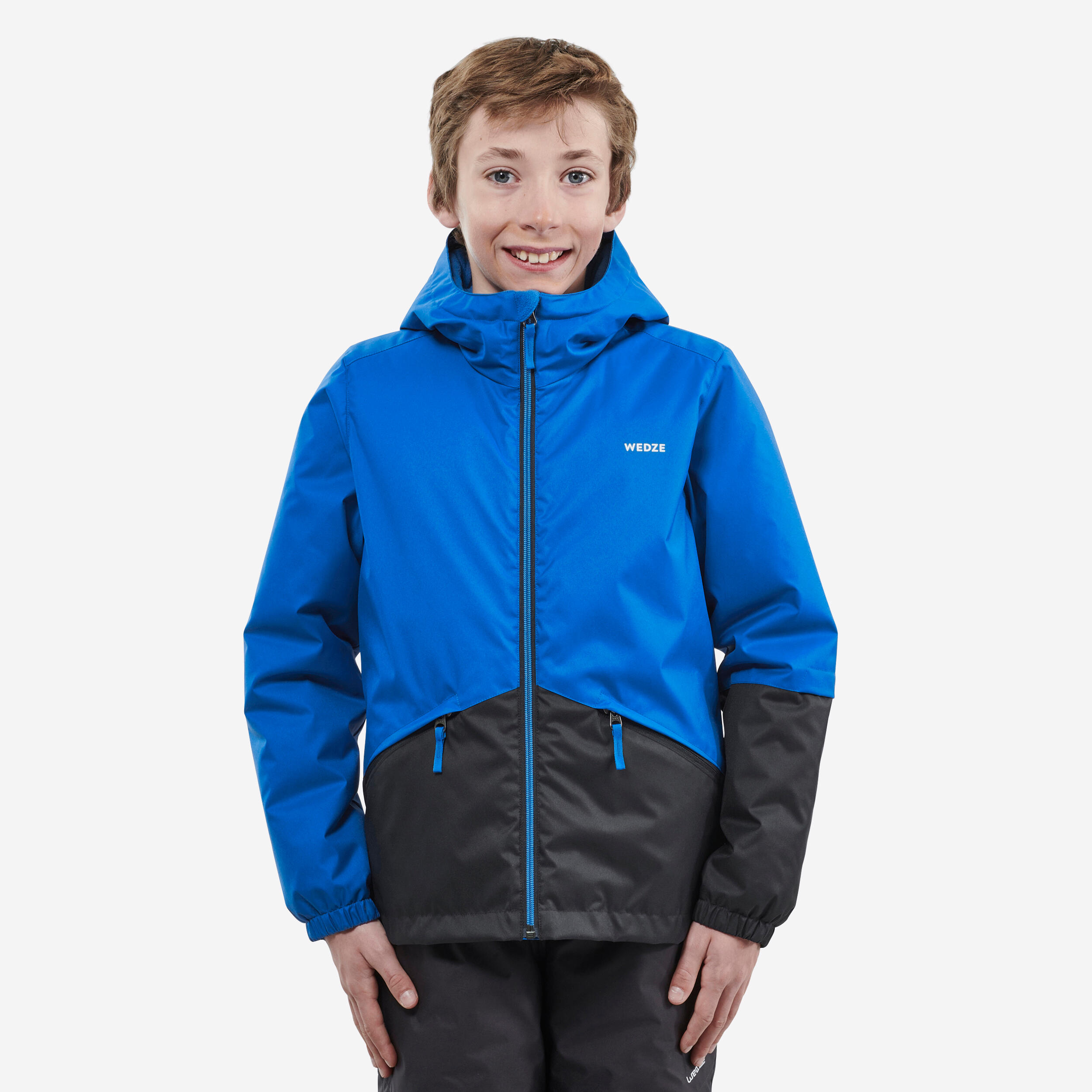 WEDZE KIDS’ WARM AND WATERPROOF SKI JACKET 100 BLUE