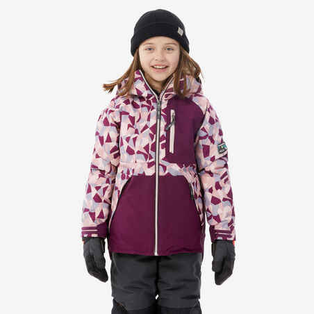 KIDS’ SNOWBOARD SNB 500 JACKET – purple camouflage