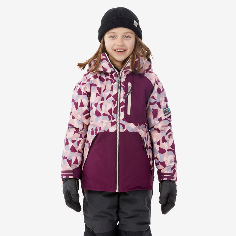 Snowboardjacke Kinder - SNB 500 Camouflage lila 