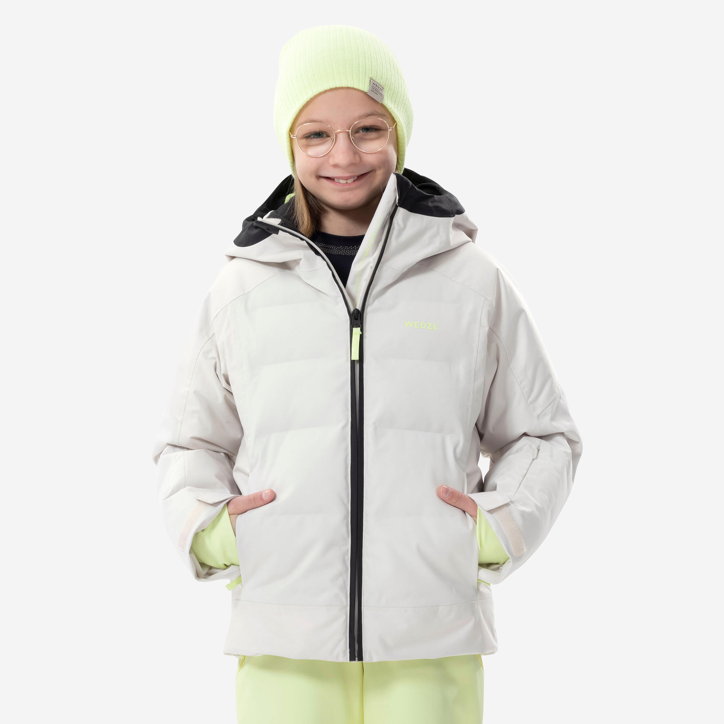doudoune de ski enfant tres chaude et impermeable -580 warm beige - wedze