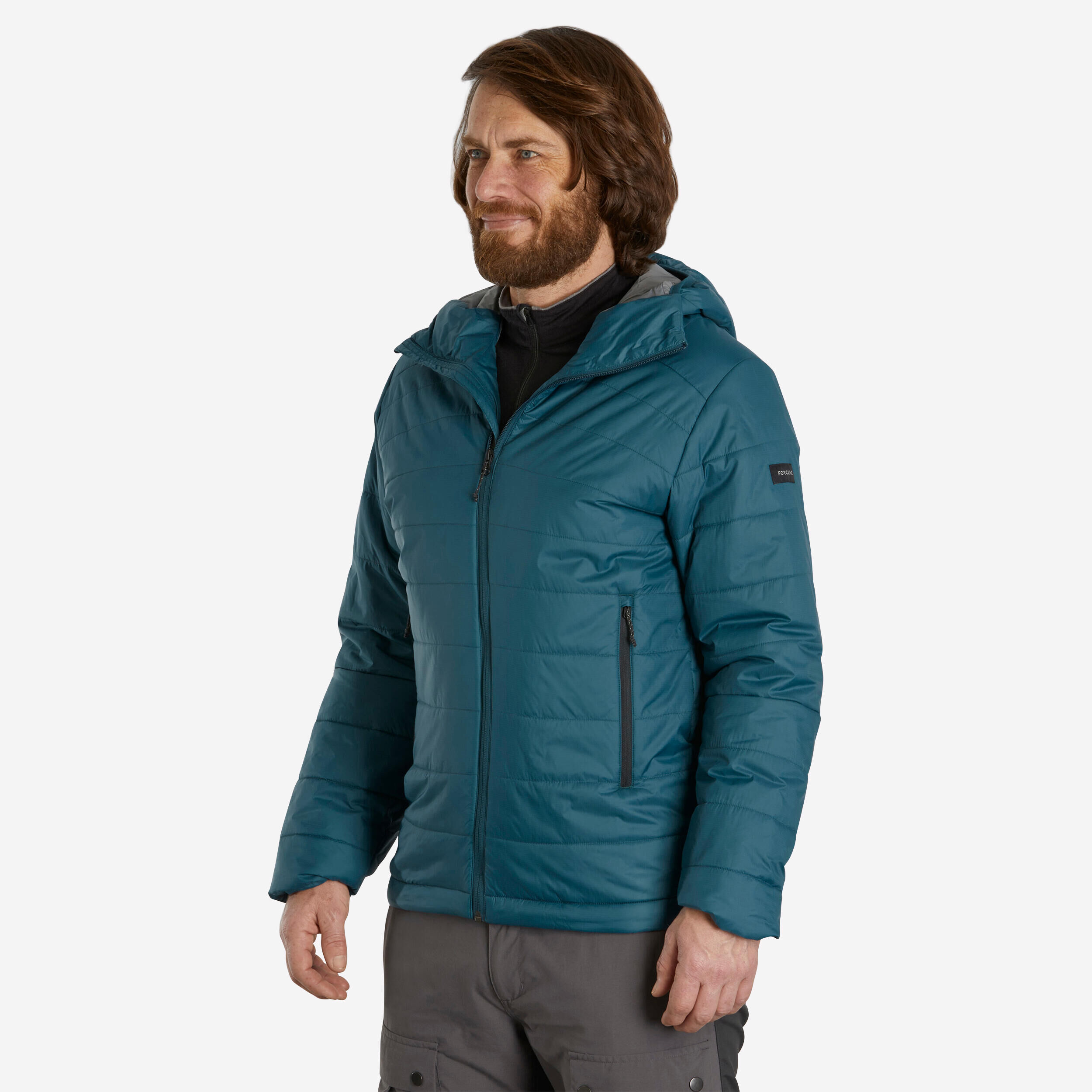 FORCLAZ Men's Synthetic Mountain Trekking Hooded Padded Jacket - MT100 - 5°C