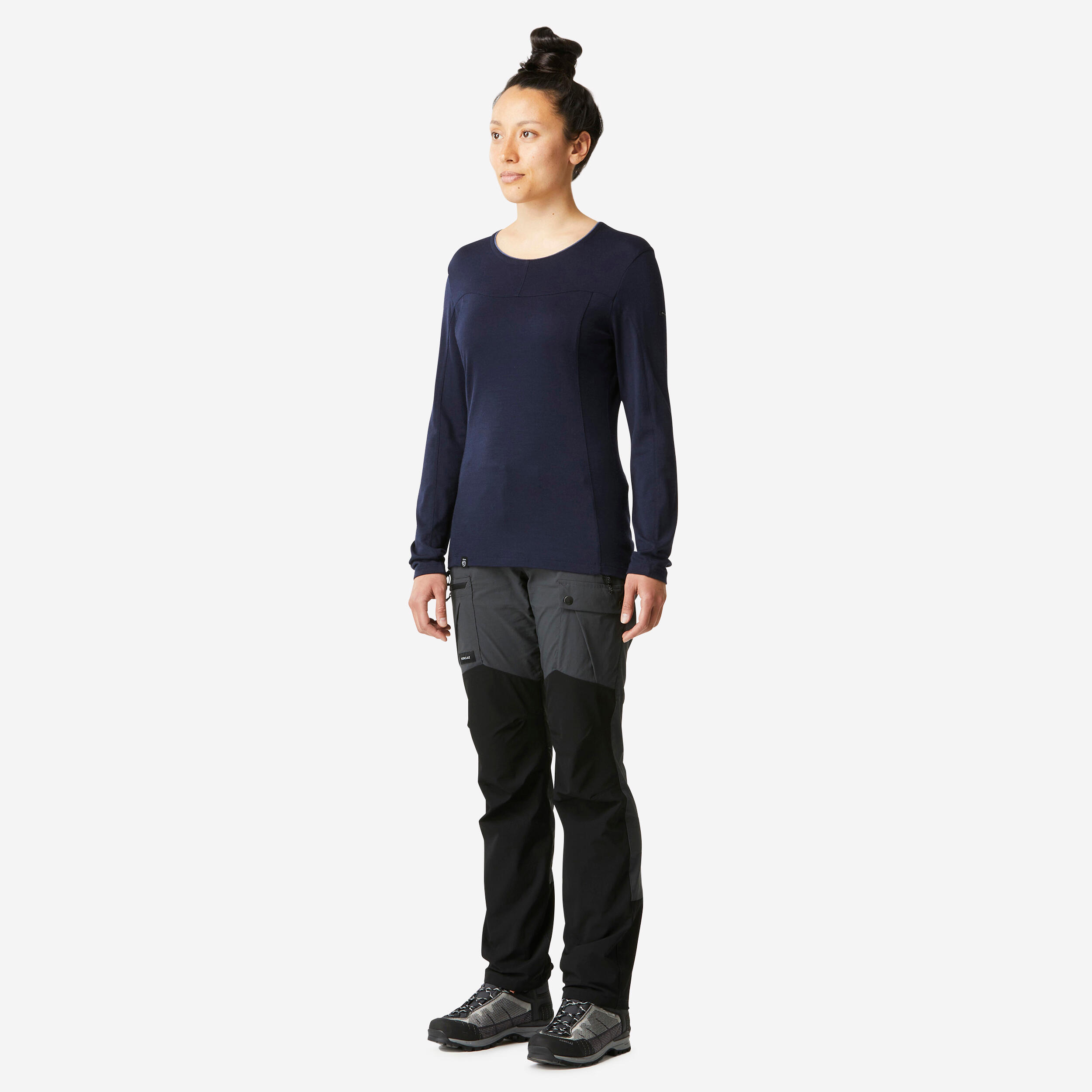 Women's Long-sleeve Merino Wool T-shirt - MT500 2/4
