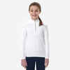 Detské lyžiarske spodné tričko BL 500 s 1/2 zipsom biele