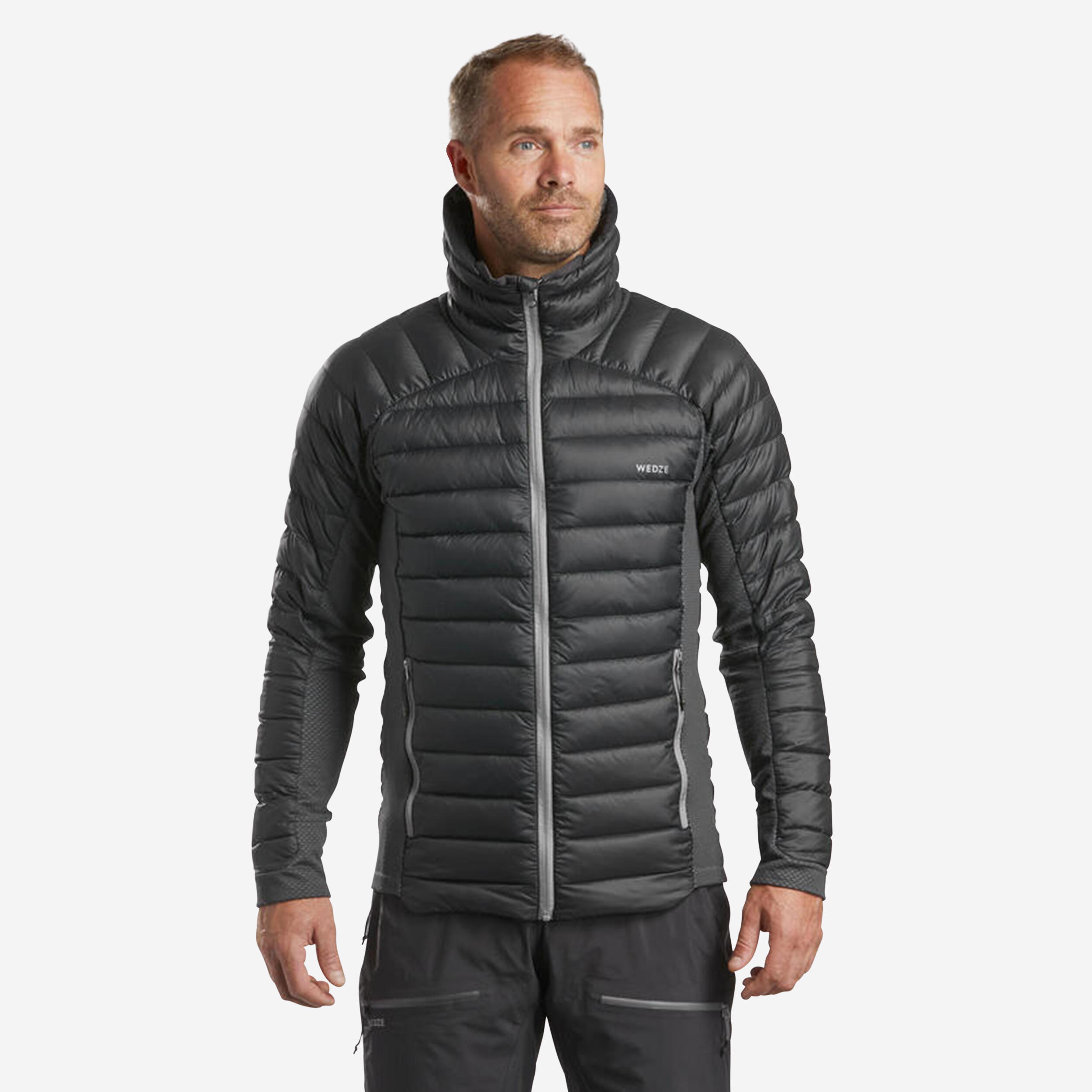 Women's Down Winter Jacket - MT 900 Black - Carbon grey - Forclaz