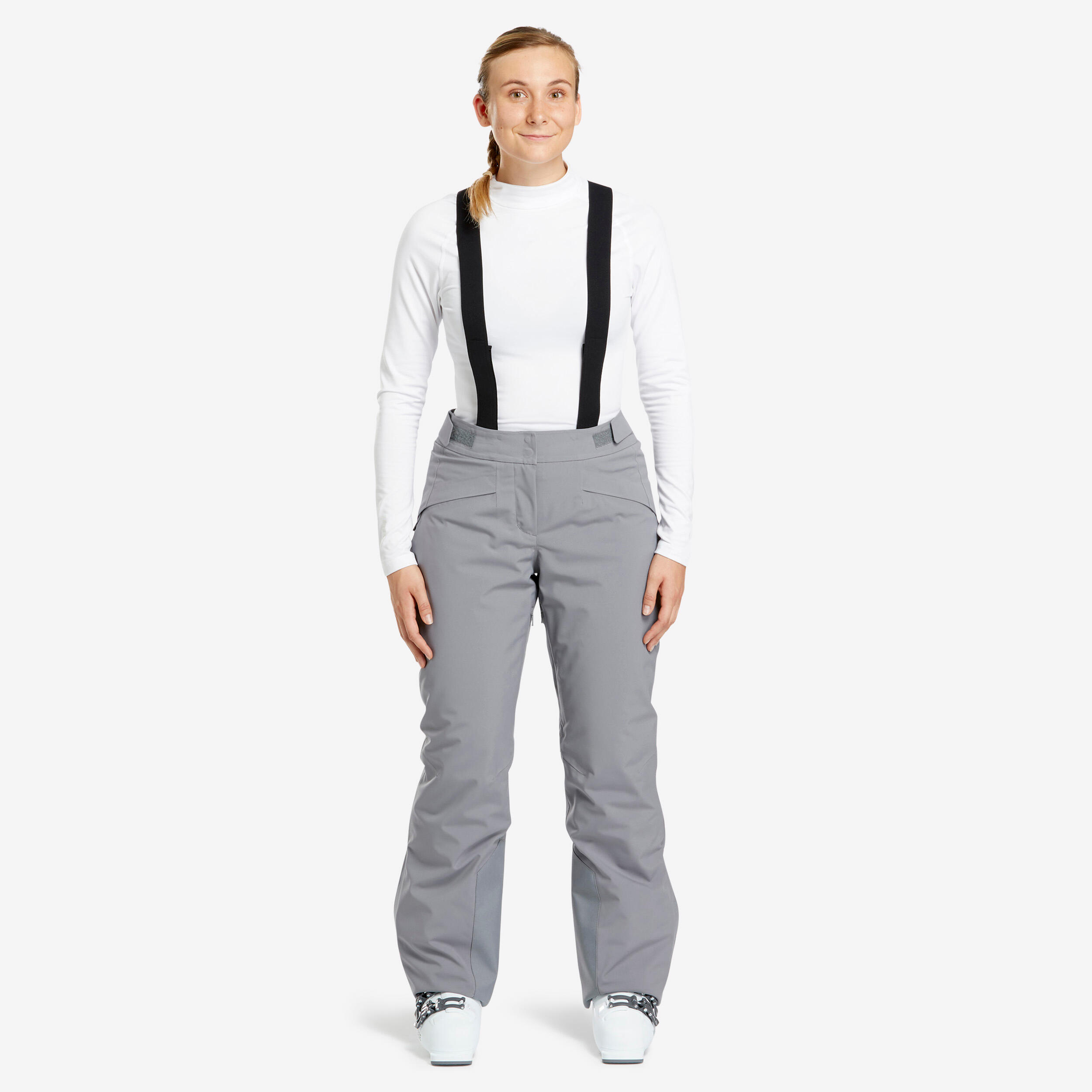 Women's Downhill Ski Pants - 580 Grey - WEDZE