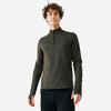 WARM MEN'S LONG-SLEEVED RUNNING T-SHIRT - KHAKI