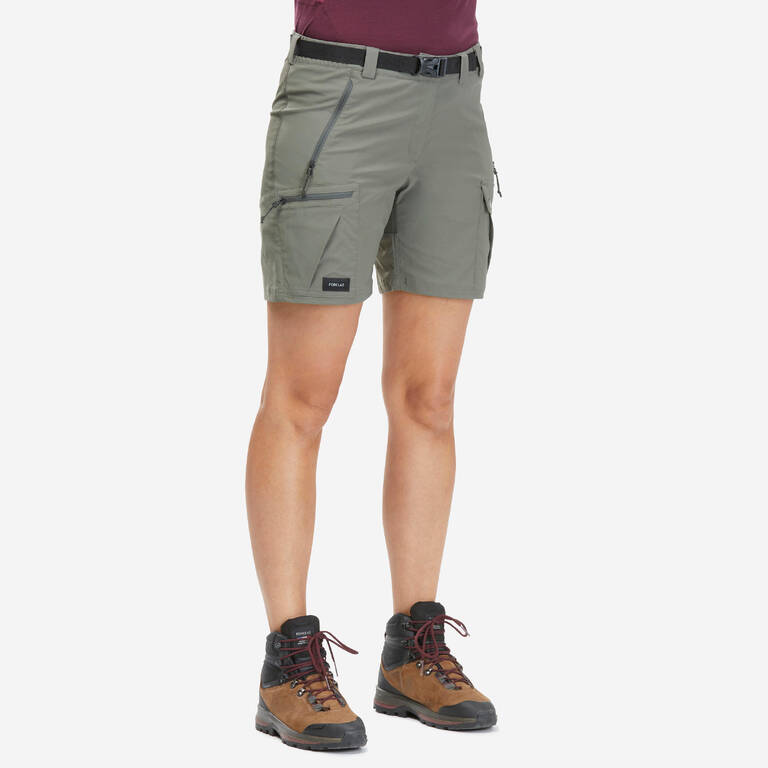 Women Trekking Shorts MT500 Khaki