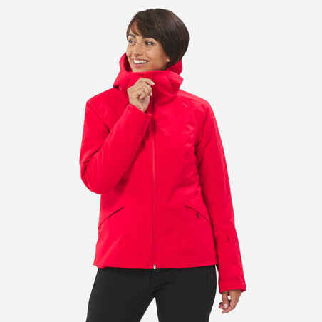 Rdeča ženska smučarska jakna 500