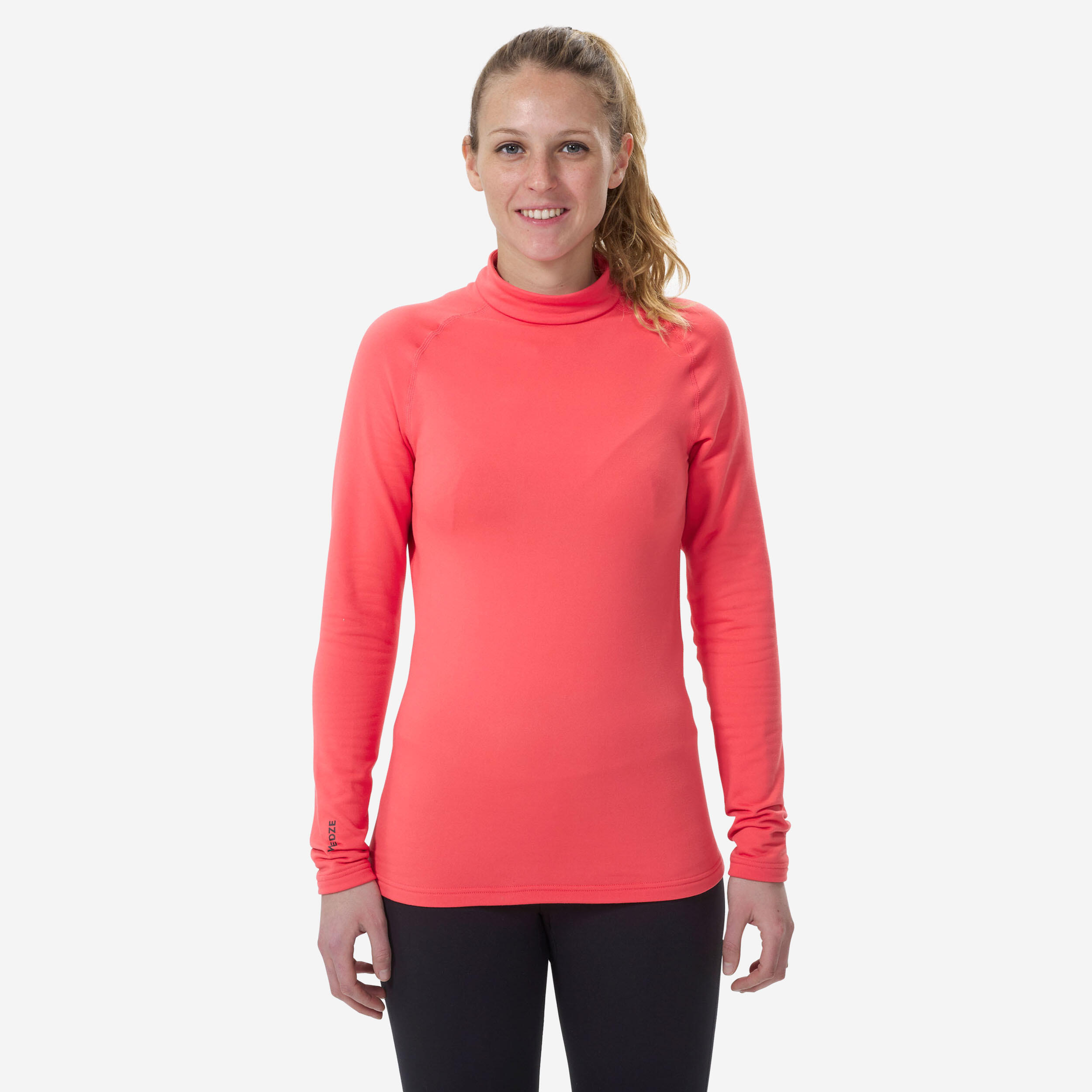 WEDZE Women's Ski Base Layer Top 500 Coral