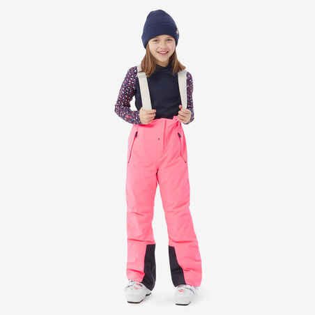 Ζεστό και αδιάβροχο παιδικό παντελόνι για σκι PNF 900 - Ροζ